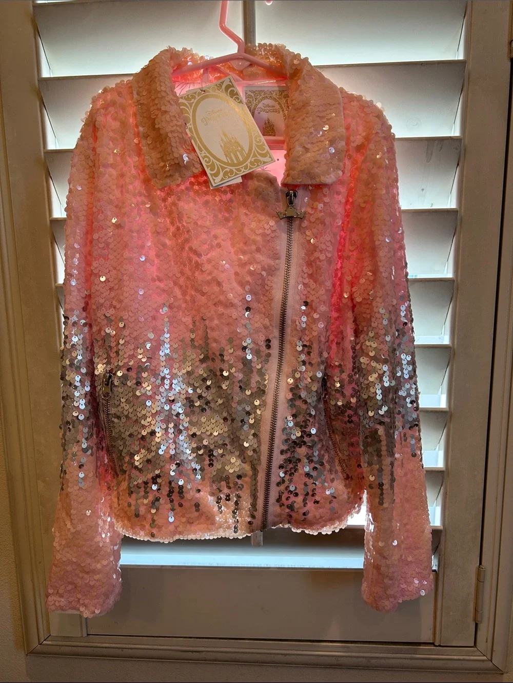 Disney Pink Sequin Ombre Jean Jacket